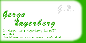 gergo mayerberg business card